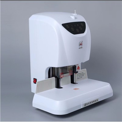 銀新/YX YX-Z50A 裝訂機(jī) 顏色：白色；鉆頭5.5-7中空特種鉆刀；裝訂方法：尼龍管加熱高溫鉚釘；裝訂能力：1-50mm厚度（75g/m2紙張)；預(yù)熱時(shí)間：約2-4min;工作臺(tái)尺寸：480mm(長(zhǎng))* 220mm（寬）;重量：16Kg.